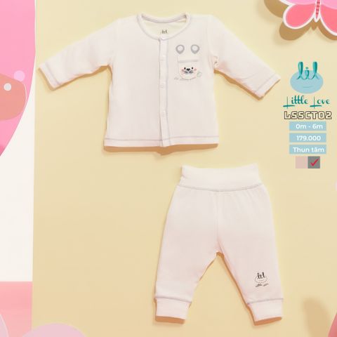  Bộ Cài Cài Thẳng Sơ Sinh Thun Tăm LSSCT02 Little Love 