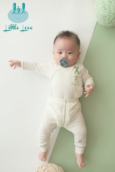 Bộ Cài Lệch Sơ Sinh Thun Tăm LSSCL03 Little Love 