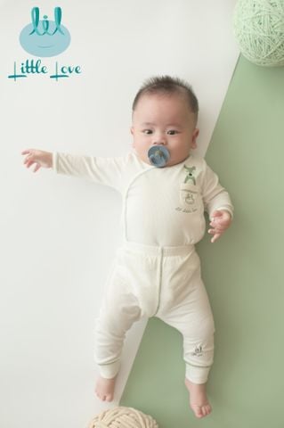  Bộ Cài Lệch Sơ Sinh Thun Tăm LSSCL03 Little Love 