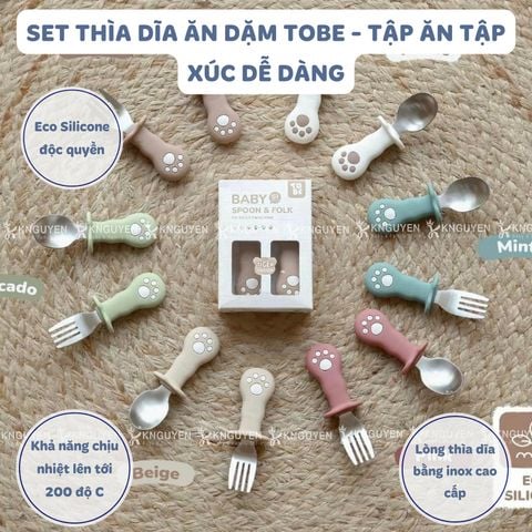  Bộ Thìa Dĩa Ăn Dặm Silicon Tobe - MS3124 