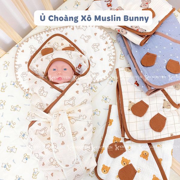  Ủ Choàng Xô Kèm Đai Bunny 