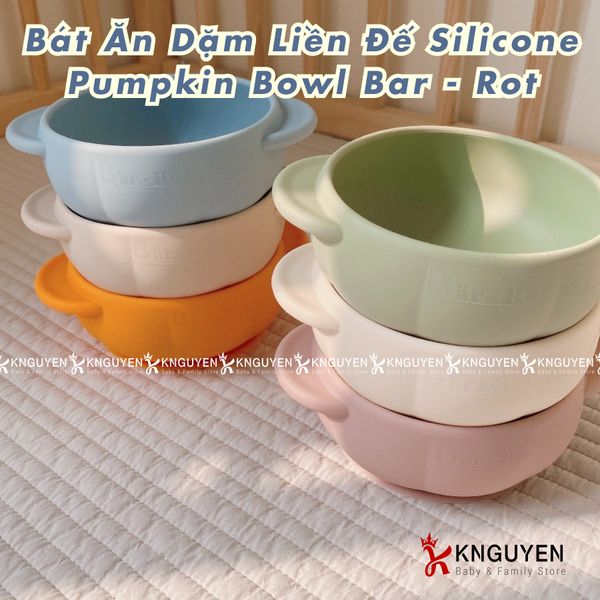  Bát ăn dặm liền đế  silicone pumpkin bowl Bar - Rot 