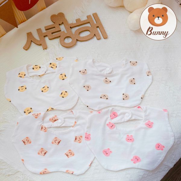  Set 2 yếm cổ Bunny hình hoa họa tiết hoạt hình cho bé 