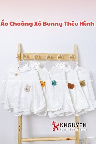  Áo Choàng Xô Bunny Thêu Hình 