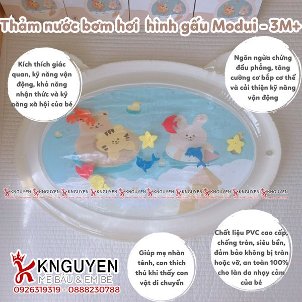  Thảm Nước Bơm Hơi Cho Bé Hình Gấu Modui 