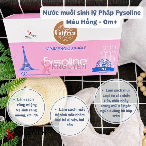  Nước muối sinh lý Pháp Fysoline Màu Hồng 