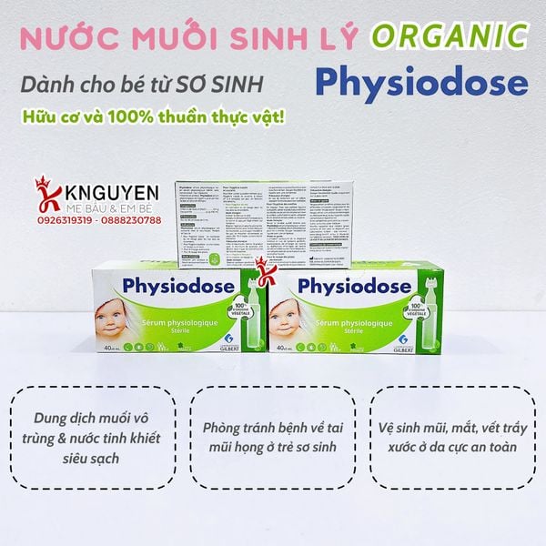  Physiodose Pháp - dòng 100% thực vật - hộp 40 ống x 5ml - Từ sơ sinh 