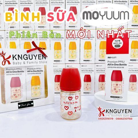  Bình sữa moyuum More Love họa tiết trái tim 