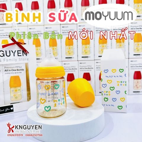  Bình sữa moyuum More Love họa tiết trái tim 