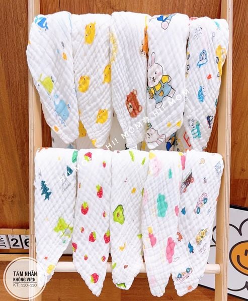  Khăn tắm không viền Hàn họa tiết ngộ nghĩnh 