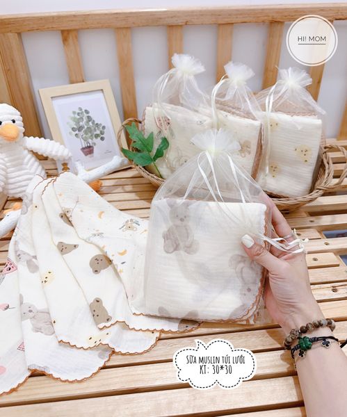  Set 10 Khăn Muslin Cho Bé 