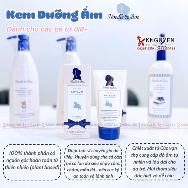  KEM DƯỠNG ẨM BABY BALM CHO BÉ TỪ SƠ SINH NOODLE & BOO (127g) 