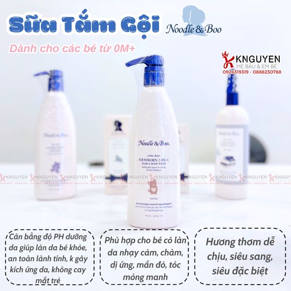  Dầu Gội Sữa Tắm 2 Trong 1 Noodle & Boo - Hương Phấn 