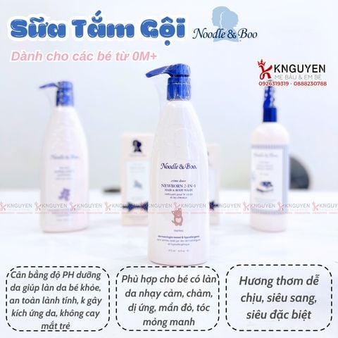  Dầu Gội Sữa Tắm 2 Trong 1 Noodle & Boo - Hương Phấn 