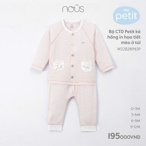  Bộ Cài Thẳng Dài Petit Hồng Nhạt Nous 