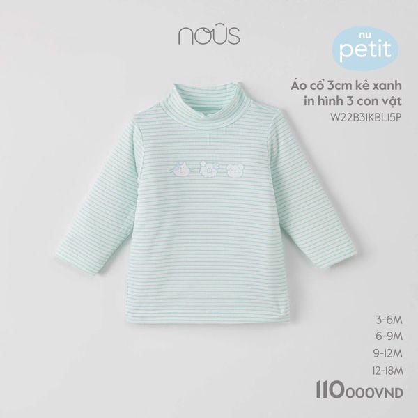  Áo cổ 3cm in hình chó mèo gấu - Nous 