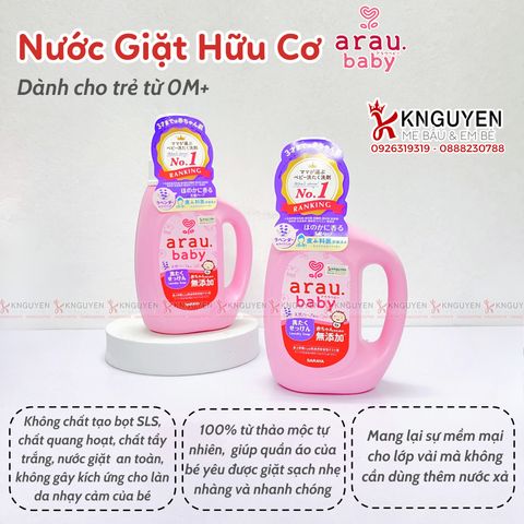  Nước giặt thảo mộc Arau Baby - bình 800ml 
