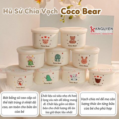  Hũ Sứ Chia Vạch Coco Bear 