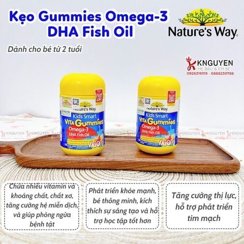  Vita Gummies Omega-3 DHA Fish Oil Trio Nature's Way 