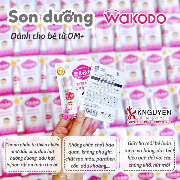  WAKODO-Son Dưỡng Môi Cho Bé Từ Sơ Sinh (5g) 