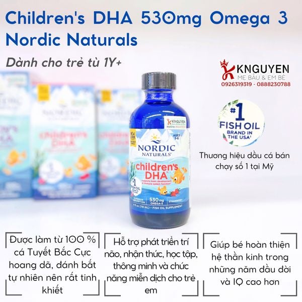  DHA Nordic Naturals Children's DHA Strawberry (1-6Y) - 119ml 