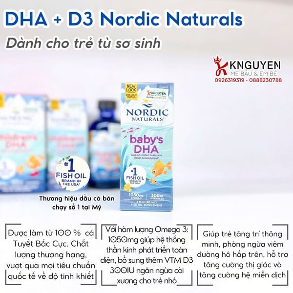  DHA Cho Bé Nordic Naturals - Omegas, Vitamin A & D3 