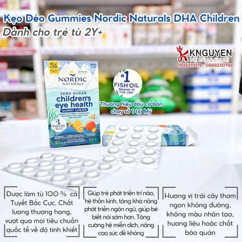  Kẹo Dẻo Nordic Chăm Sóc Mắt Cho Trẻ Em (2-12Y) - 30 viên 