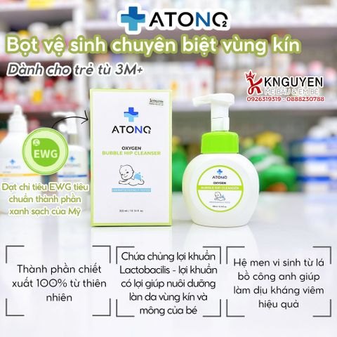  Bọt Vệ Sinh Vùng Kín Atono2 Oxygen Cho Bé (3m+) - 300ml 