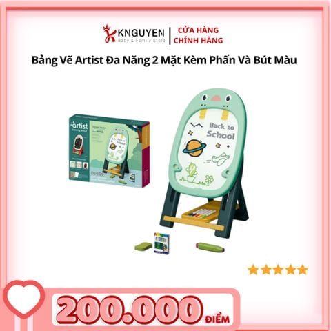  Bảng vẽ artist Bảng vẽ đa năng 2 mặt kèm phấn, bút màu và trò chơi 46 chi tiết cho bé 