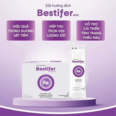  Sắt nước hướng đích Bestifer Mom cho mẹ bầu và sau sinh, hộp 24 gói 