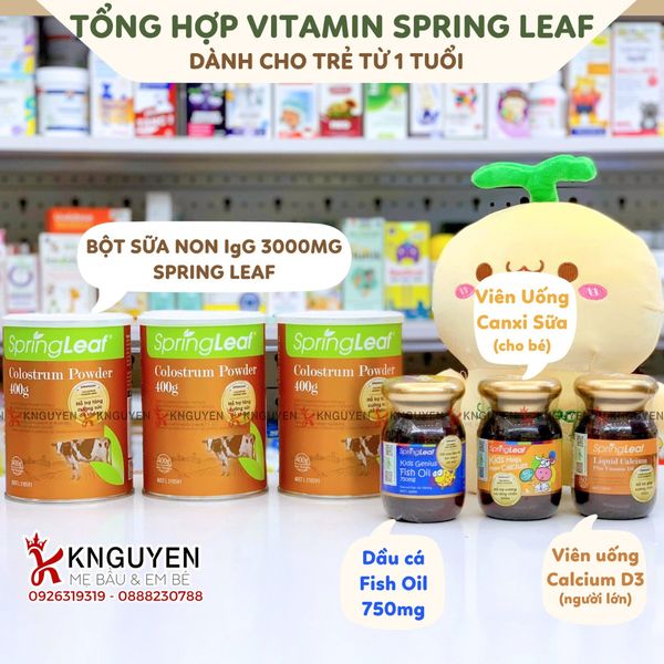  Viên Nhai Bổ Sung Canxi  Spring Leaf Kids Mega Milky Calcium Úc 60 viên 