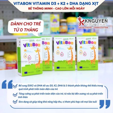  Vitamin D3K2 + DHA Vitabon Dạng Xịt 