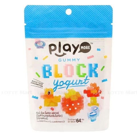  Kẹo Dẻo Playmore Xếp Hình Vị Sữa Chua Gói 64g 