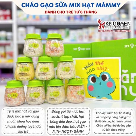  Set 9 Hũ Hạt Mix Hữu Cơ Mămmy (6m+) 