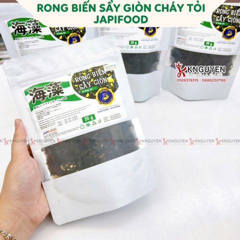  Rong biển sấy giòn ăn liền vị cháy tỏi JapiFoods (20g) 
