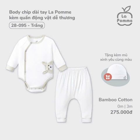  Body chip dài tay La Pomme kèm quần liền tất (tặng mũ) 