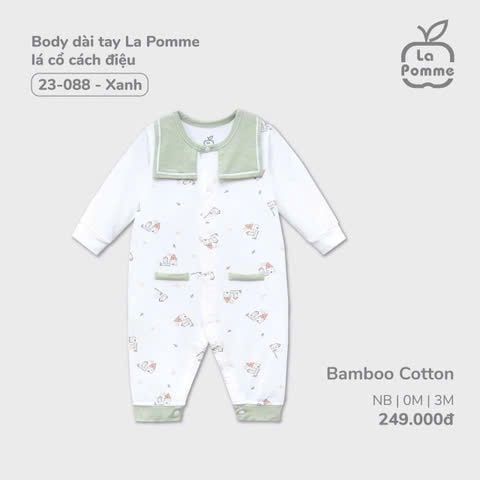  Body dài tay La Pomme lá cổ cách điệu 
