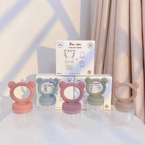  Túi nhai ăn dặm chống hóc Barrot hình gấu kiêm gặm nướu cho bé 3m+ Bar Rot 