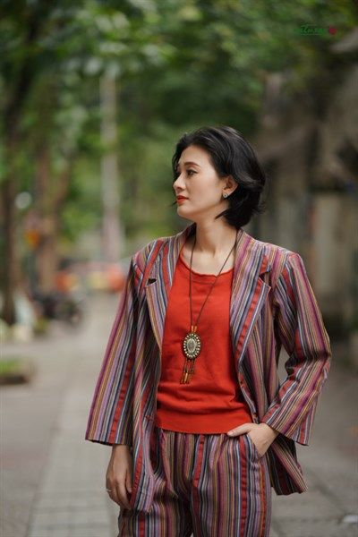  Áo khoác vest Thổ Cẩm Yarn Dyed 