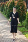  Đầm Astra xanh đen thêu tay Đăng Tiêu 