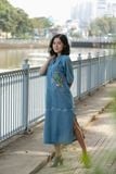  Đầm Susan denim thêu tay Ếch Hoa 