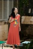  Đầm Oreno linen cam thêu tay Hải mã Queen 