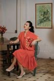  Đầm Keiko cam thêu tay Xuân Trà 