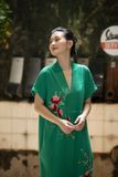  Đầm Yuna Kimono Emerald thêu tay Xuân Trà 