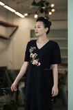  Đầm Astra xanh đen thêu tay Đăng Tiêu 