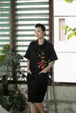  Đầm A đen thêu tay Xuân Trà 