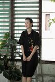  Đầm A đen thêu tay Xuân Trà 