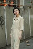  Đầm maxi BEIGE suông dây eo Hoa Trà 