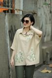  Áo chemise tay dơi Beige thêu Cỏ cúc / Cam Sao Nhái 