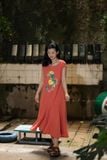  Đầm Oreno linen cam thêu tay Hải mã Queen 